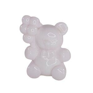 Vintage Boyd Glass Patrick Bear With Balloons Miniature Figurine Cashmere Pink